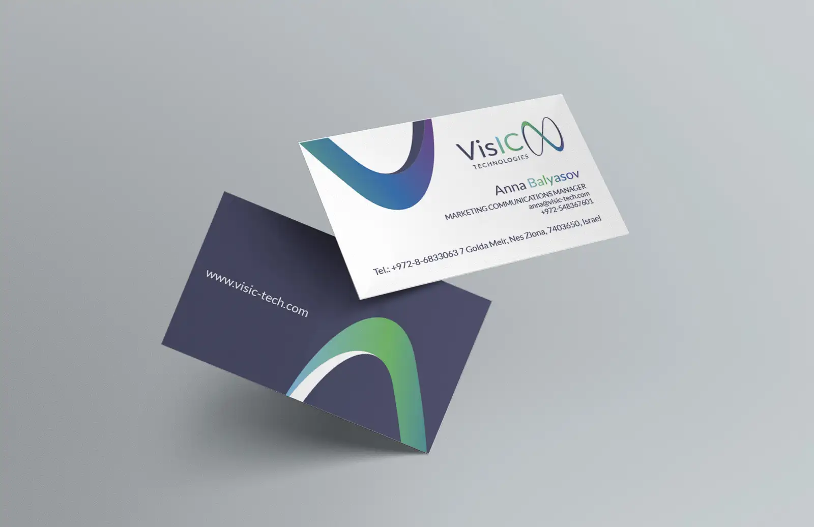 logo brand visic rebranding business card