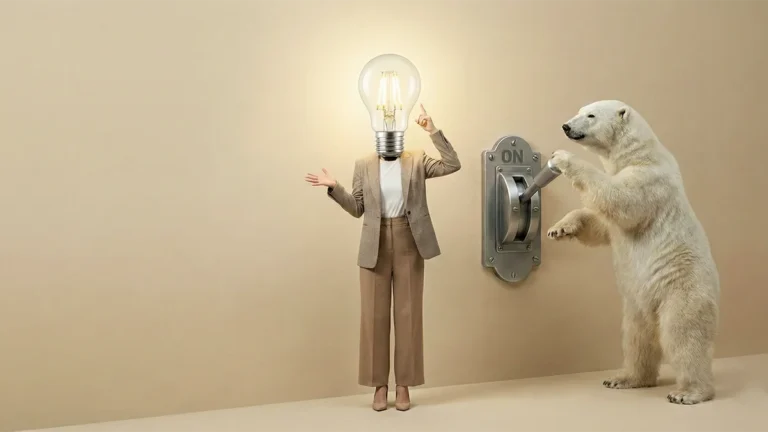 From Idea to Reality: The Essential Branding Roadmap for New Businesses polar bear and a person with an idea